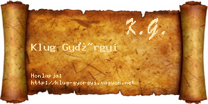 Klug Györgyi névjegykártya
