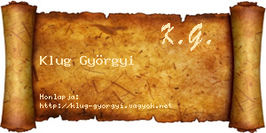 Klug Györgyi névjegykártya